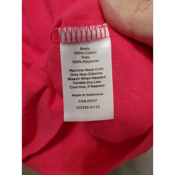 Talbots Petites Cotton Lace Trim Square Neck Short Sleeve T-Shirt Size SP - Picture 6 of 6